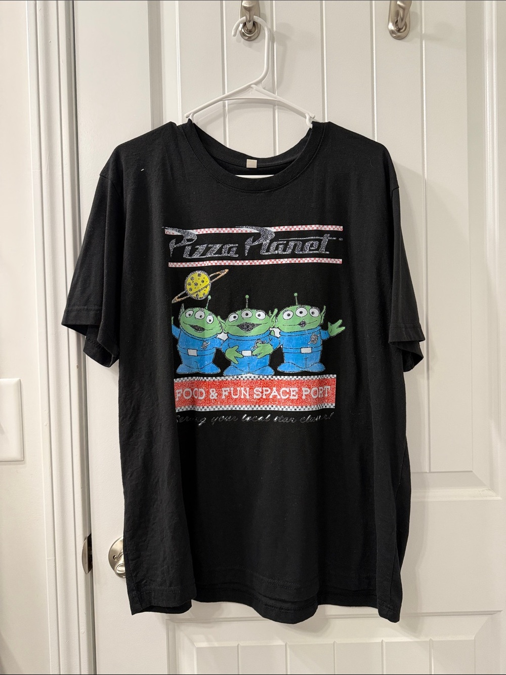 Xl SHEIN Black Pizza Planet Toy Story Alien Graphic Tee